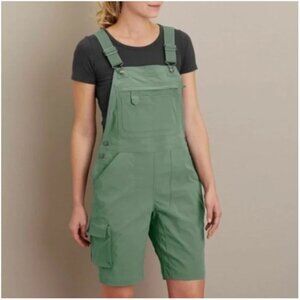 Duluth Trading Co Heirloom Gardening Short Overalls Women Size S Fir Green Chore